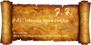 Földessy Henrietta névjegykártya