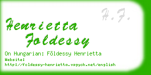 henrietta foldessy business card